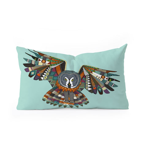 Sharon Turner night owl mint Oblong Throw Pillow