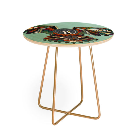 Sharon Turner night owl mint Round Side Table