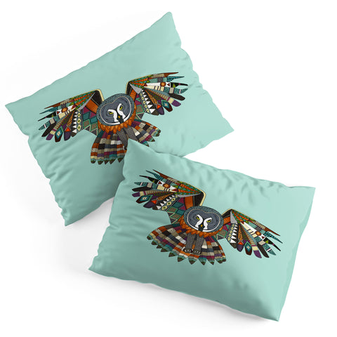 Sharon Turner night owl mint Pillow Shams