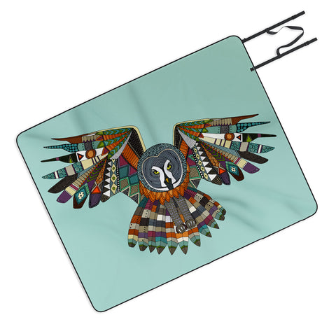 Sharon Turner night owl mint Picnic Blanket