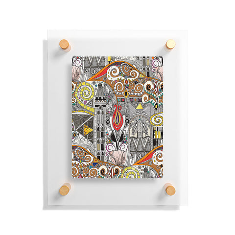 Sharon Turner nouveau elemental red Floating Acrylic Print