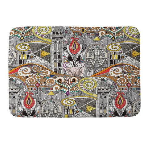 Sharon Turner nouveau elemental red Memory Foam Bath Mat