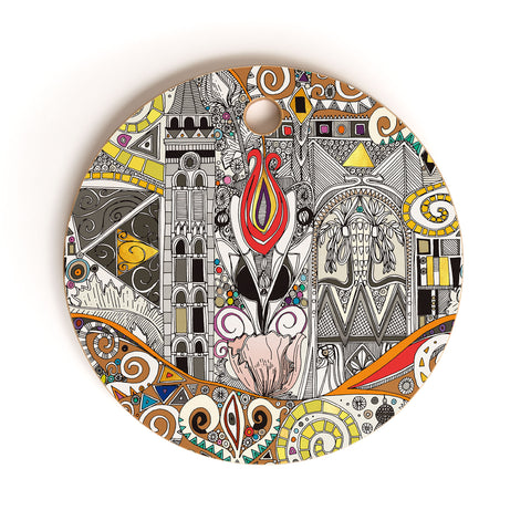 Sharon Turner nouveau elemental red Cutting Board Round
