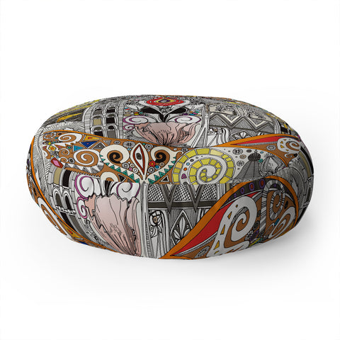 Sharon Turner nouveau elemental red Floor Pillow Round