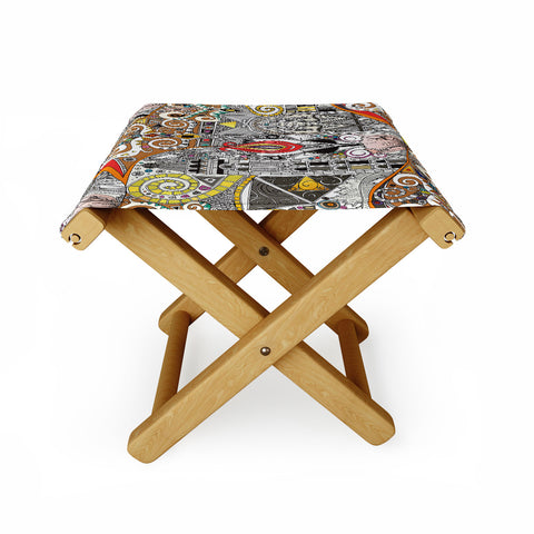 Sharon Turner nouveau elemental red Folding Stool