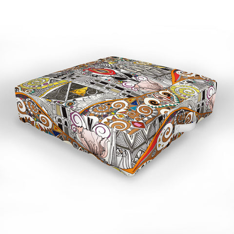 Sharon Turner nouveau elemental red Outdoor Floor Cushion