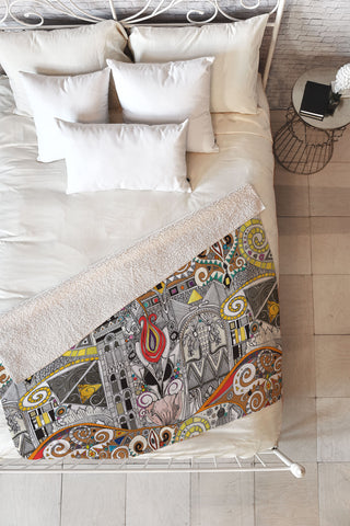 Sharon Turner nouveau elemental red Fleece Throw Blanket