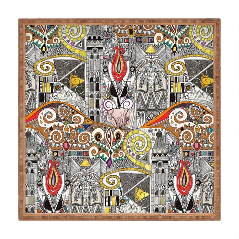 Sharon Turner nouveau elemental red Square Tray