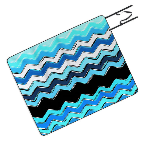 Sharon Turner Ocean Chevron Picnic Blanket