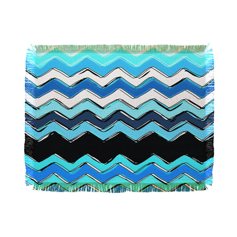 Sharon Turner Ocean Chevron Throw Blanket