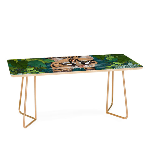 Sharon Turner ocelot jungle teal Coffee Table