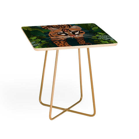 Sharon Turner ocelot jungle teal Side Table