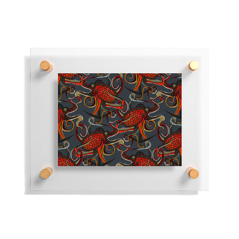 Sharon Turner octopus ink gunmetal Floating Acrylic Print