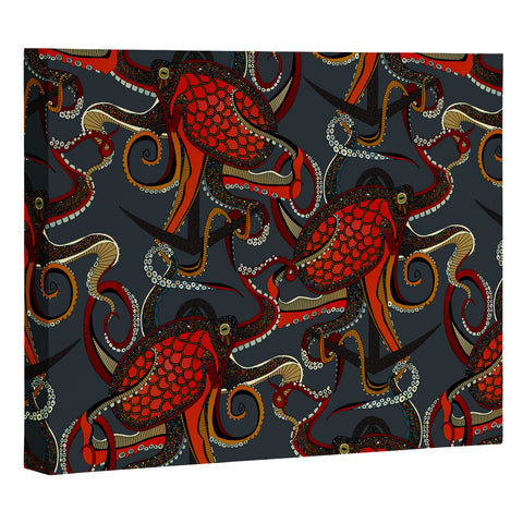 Sharon Turner octopus ink gunmetal Art Canvas