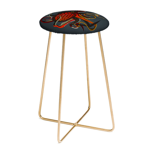 Sharon Turner octopus ink gunmetal Counter Stool
