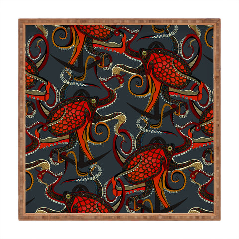 Sharon Turner octopus ink gunmetal Square Tray