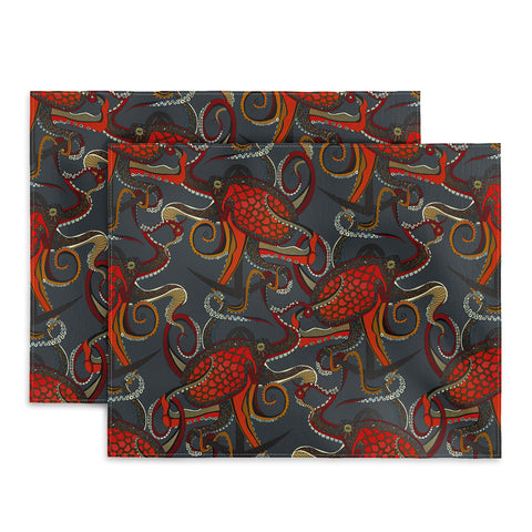 Sharon Turner octopus ink gunmetal Placemat