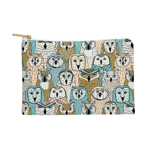 Sharon Turner owls limited gold blue Pouch