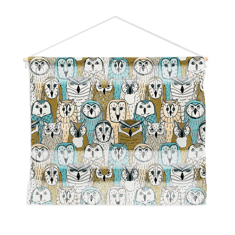 Sharon Turner owls limited gold blue Wall Hanging Landscape