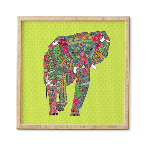 Sharon Turner Painted Elephant Chartreuse Framed Wall Art