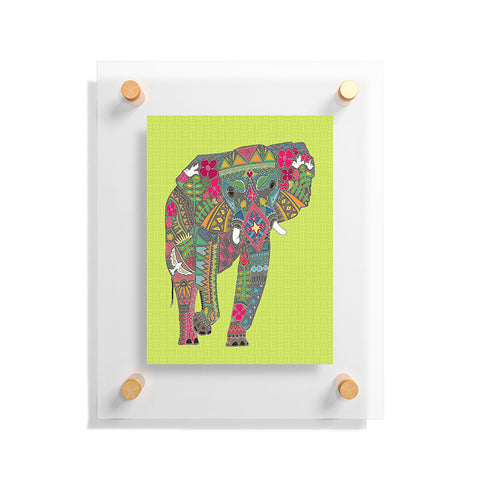 Sharon Turner Painted Elephant Chartreuse Floating Acrylic Print