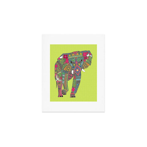 Sharon Turner Painted Elephant Chartreuse Art Print