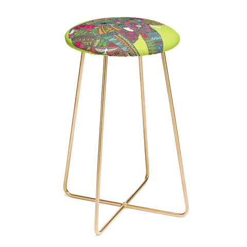 Sharon Turner Painted Elephant Chartreuse Counter Stool