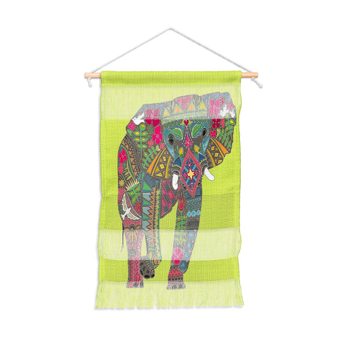 Sharon Turner Painted Elephant Chartreuse Wall Hanging Portrait