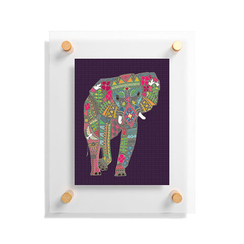 Sharon Turner Painted Elephant Purple Floating Acrylic Print
