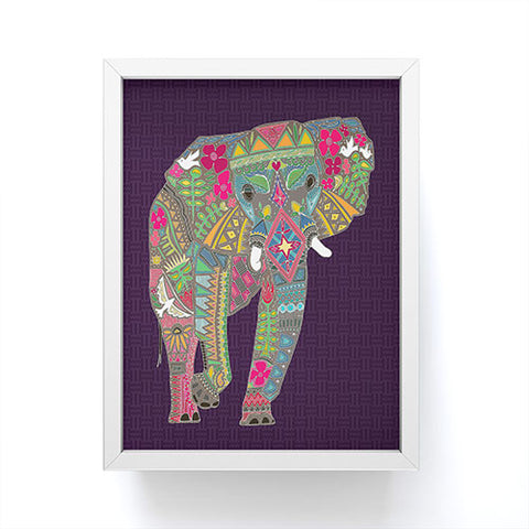 Sharon Turner Painted Elephant Purple Framed Mini Art Print