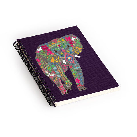 Sharon Turner Painted Elephant Purple Spiral Notebook