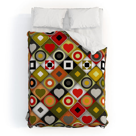 Sharon Turner parava festive diamond Duvet Cover