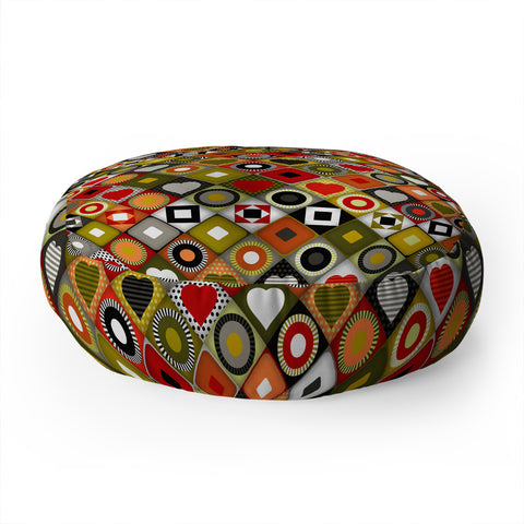 Sharon Turner parava festive diamond Floor Pillow Round