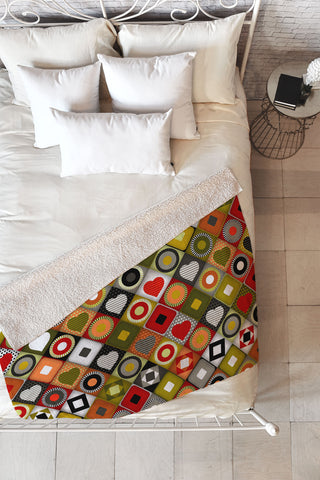 Sharon Turner parava festive diamond Fleece Throw Blanket