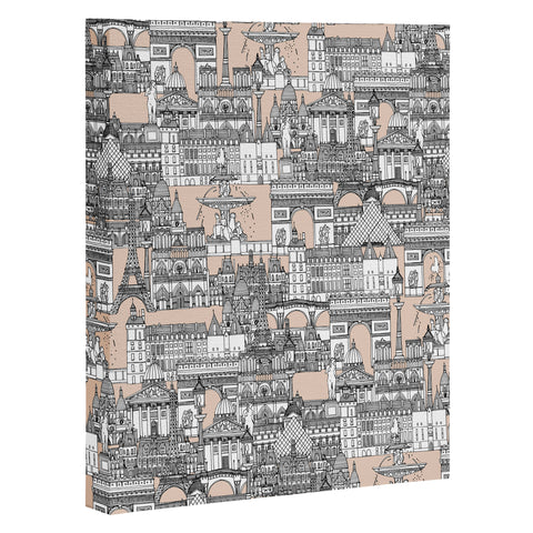 Sharon Turner Paris toile sugar pink Art Canvas