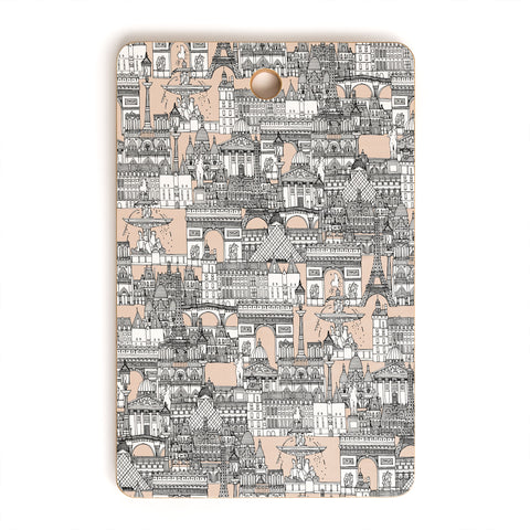 Sharon Turner Paris toile sugar pink Cutting Board Rectangle