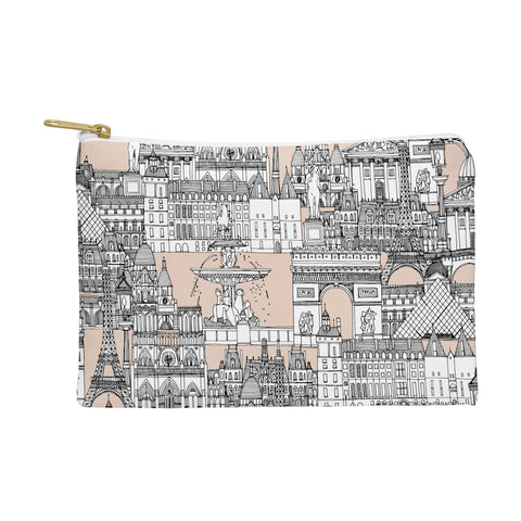 Sharon Turner Paris toile sugar pink Pouch