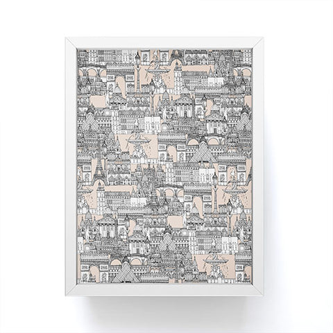 Sharon Turner Paris toile sugar pink Framed Mini Art Print