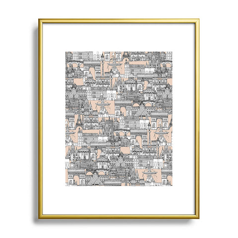 Sharon Turner Paris toile sugar pink Metal Framed Art Print