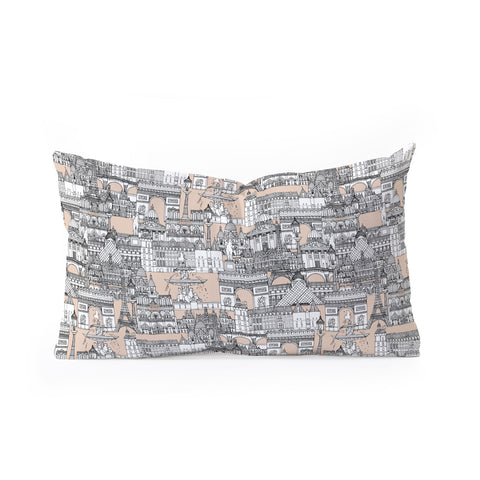 Sharon Turner Paris toile sugar pink Oblong Throw Pillow