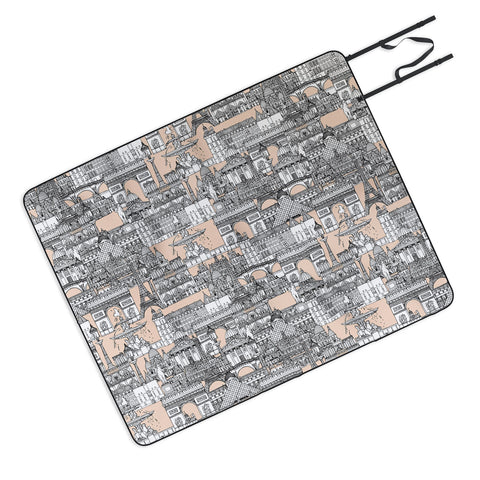 Sharon Turner Paris toile sugar pink Picnic Blanket