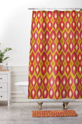 Sharon Turner Party Boardwalk Ikat Shower Curtain And Mat