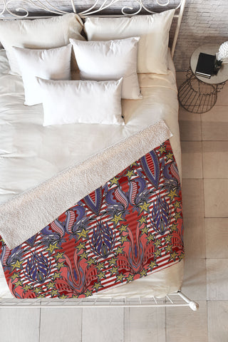 Sharon Turner Patriotic Celebration Fleece Throw Blanket