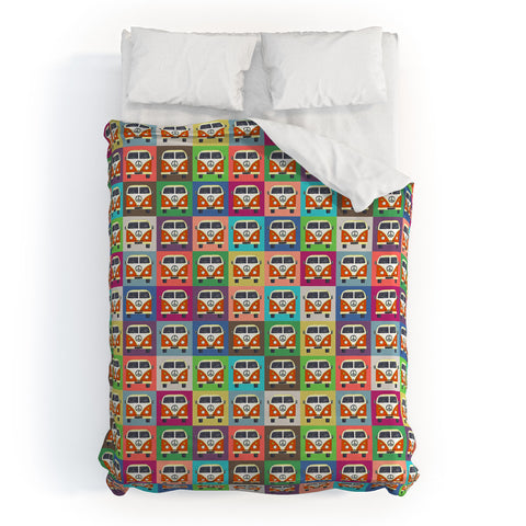 Sharon Turner Peace Campers Duvet Cover