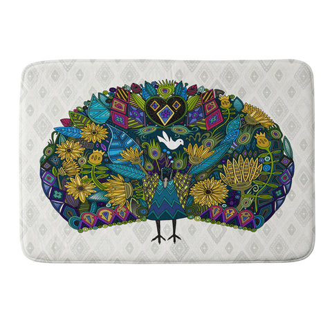 Sharon Turner Peacock Garden Memory Foam Bath Mat