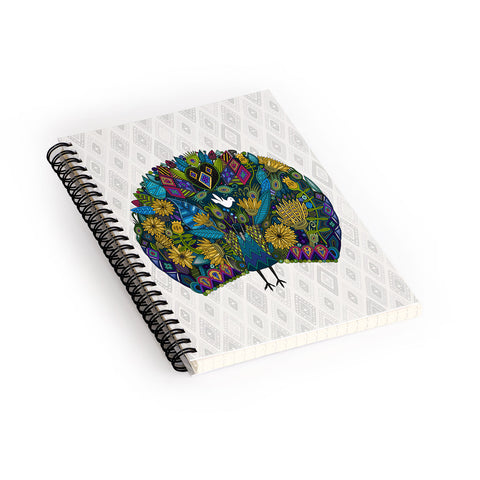 Sharon Turner Peacock Garden Spiral Notebook