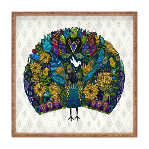 Sharon Turner Peacock Garden Square Tray