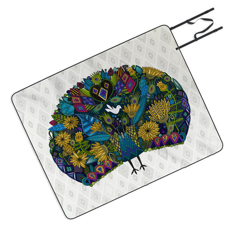 Sharon Turner Peacock Garden Picnic Blanket