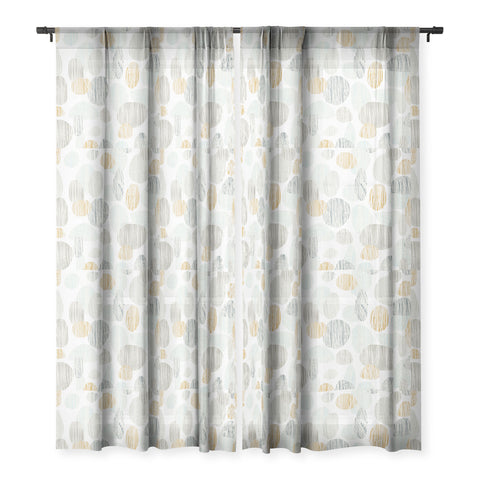 Sharon Turner pebbles copper Sheer Window Curtain
