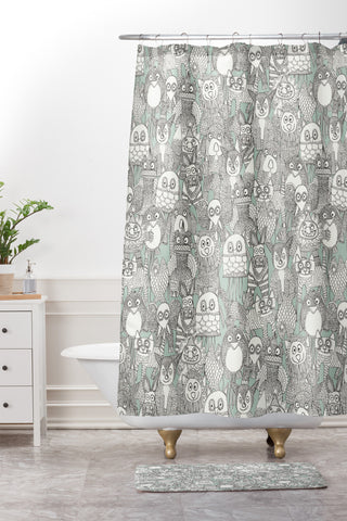 Sharon Turner pencil pinatas Shower Curtain And Mat